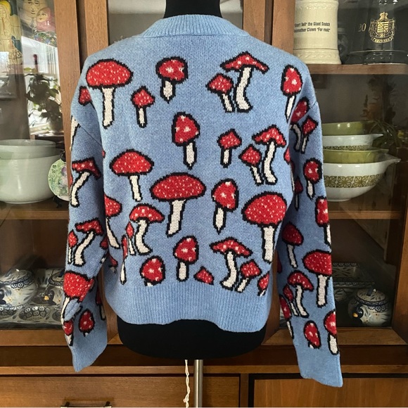 🍁HOST PICK 🍁 Zara Jacquard Knit Mushroom Print Boxy Sweater - Picture 5 of 6